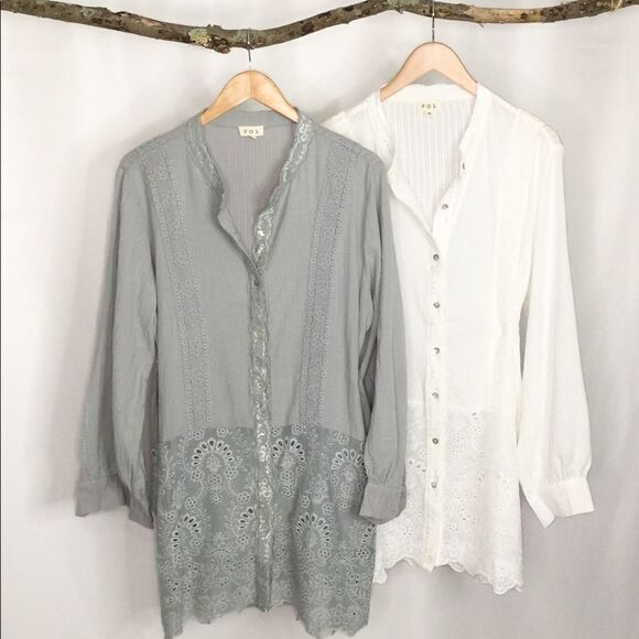 𝅺TUNIC with Lace and Eyelet Trim - Picture 10 of 11